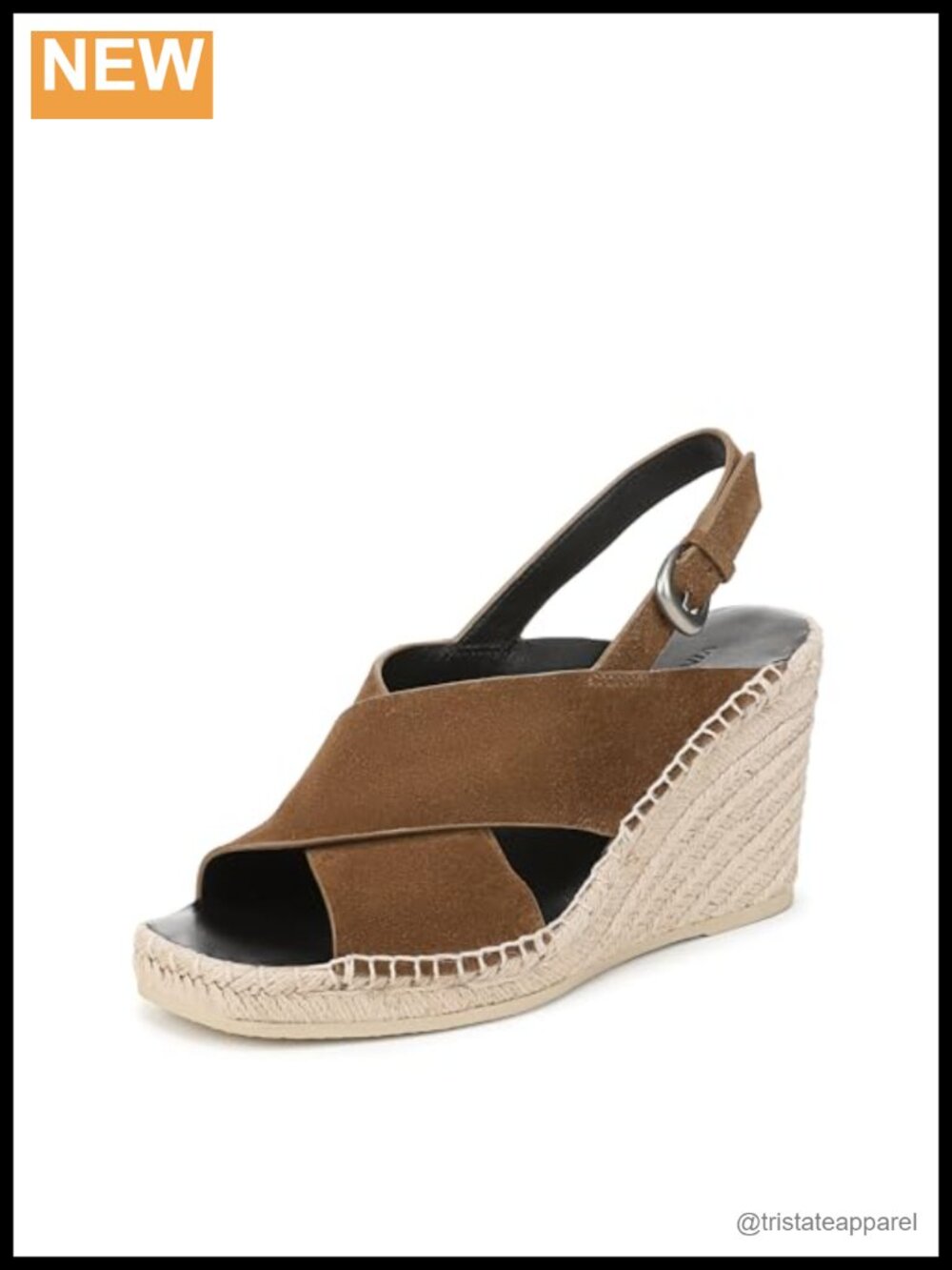 Woven Leather Suede Wedge Sandal